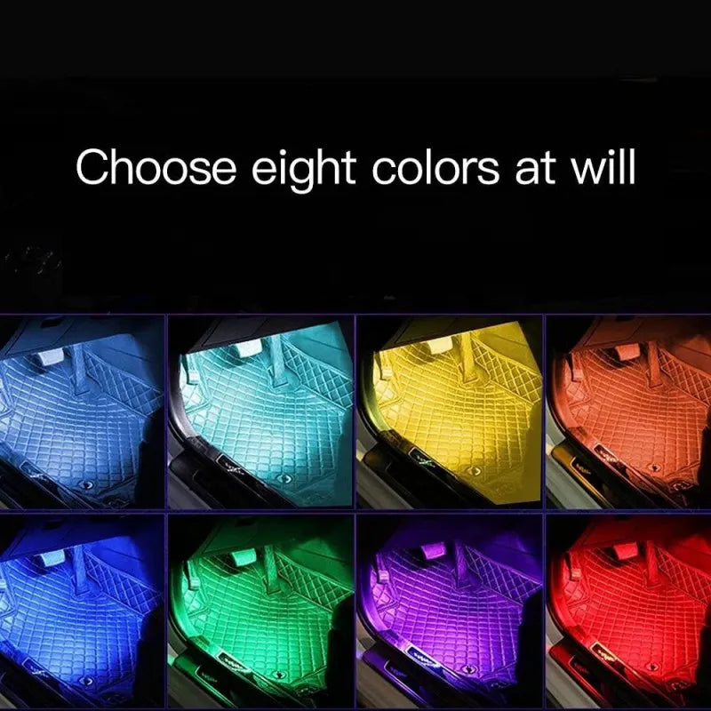 أضواء LED داخلية للسيارة مع جهاز تحكم عن بعد