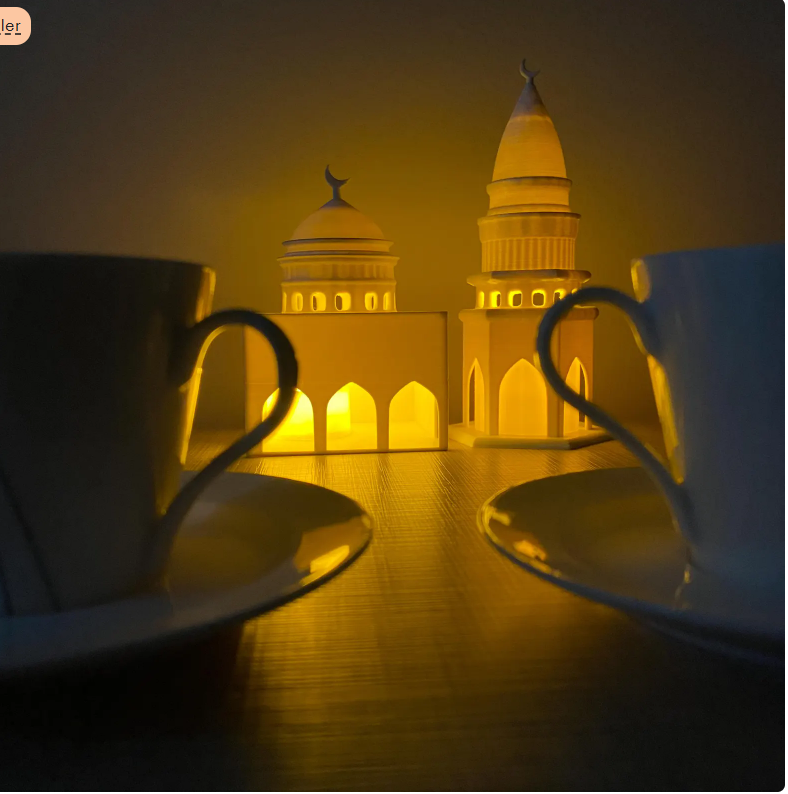 مسجد إسلامي وفانوس المئذنة